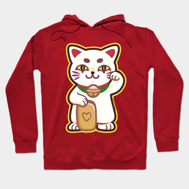 Maneki Neko Hoodie by Mekishiko Art